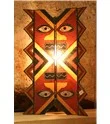 Lampe « totem » en verre peint, aux couleurs orangées